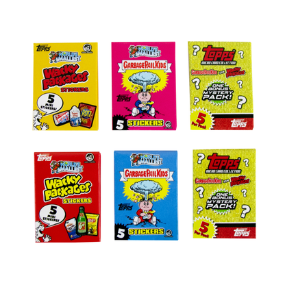 You can get 3 of the 6 various sticker packages including GPK and Wacky Packages