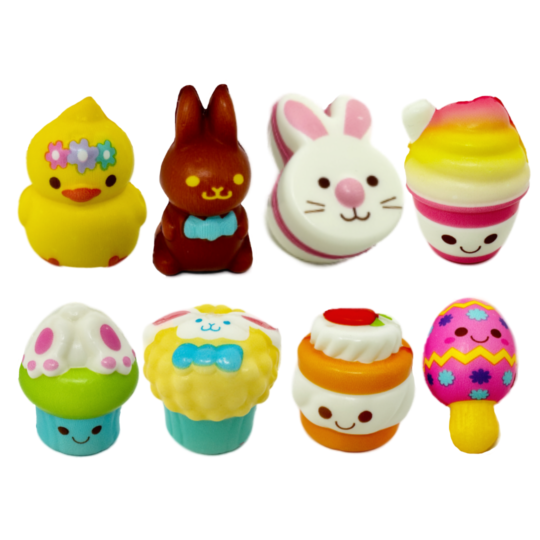 8 Easter Micro Squishy Toy Figures