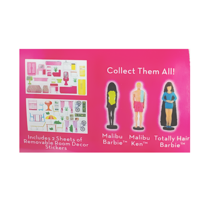 The removable room decor stickers and 3 micro dolls, one of which comes with the WS Malibu Dream House