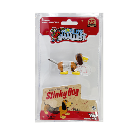 Miniature Slinky Dog Pull Toy in the collector's edition packaging.