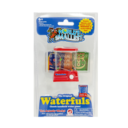 The World's Smallest Waterfuls Game in the packaging.