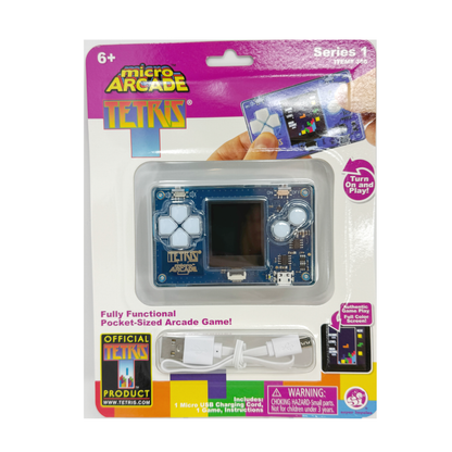 Hand Held Micro Official Tetris Arcade Game in the Packaging